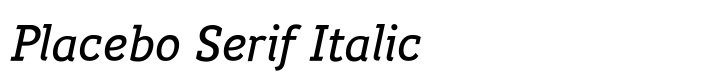 Placebo Serif Italic
